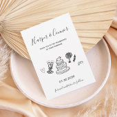 Modern Script Wedding with Minimal Line Art 招待状