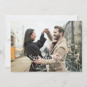 Modern Script White Text Horizontal Photo (正面)