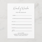 Modern Script Words Of Wisdom Graduation エンクロージャーカード (正面)