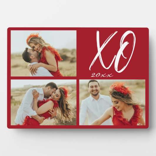 Modern Script XO Year Photo Collage フォトプラーク (正面)