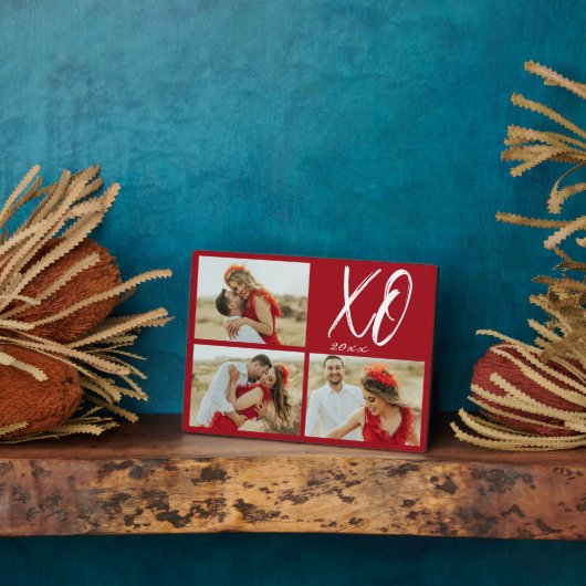 Modern Script XO Year Photo Collage フォトプラーク (側面)