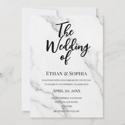 Modern Script You're Invited to our Wedding 招待状 (正面)