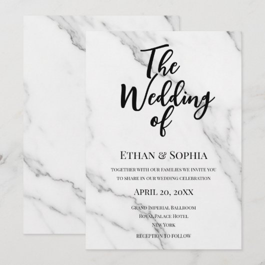 Modern Script You're Invited to our Wedding 招待状 (正面/裏面)