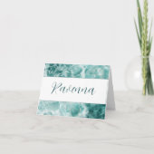 Modern Seafoam Silver Wedding Color Name ノートカード (正面)