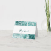 Modern Seafoam Silver Wedding Color Name ノートカード (正面)