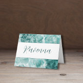 Modern Seafoam Silver Wedding Color Name ノートカード