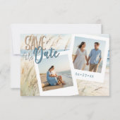 Modern Seaside Watercolor Beach Photo セーブザデート (正面)