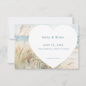 Modern Seaside Watercolor Beach Photo セーブザデート (裏面)