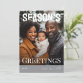 Modern Season's Greetings Holiday Photo Card シーズンカード (スタンド正面)
