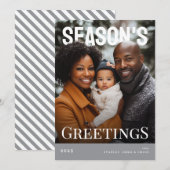 Modern Season's Greetings Holiday Photo Card シーズンカード (正面/裏面)