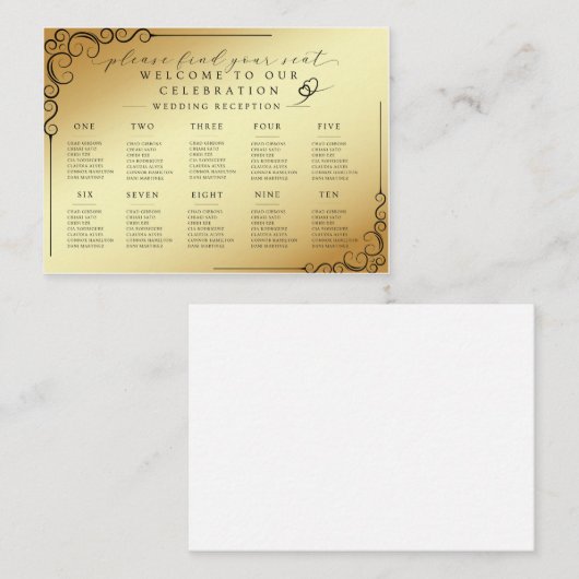 Modern Seating Arrangement Template - Editable Cla 名刺 (正面/裏面)