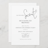 Modern Secret Surprise Engagement Party 招待状 (正面/裏面)