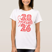 Modern Senior 2026 Script Dotted Graduation Tシャツ (正面)