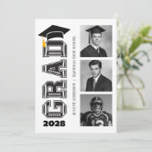 Modern Senior Football Player Photo Graduation 招待状 (スタンド正面)