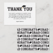 Modern Senior Football Player Thank You エンクロージャーカード (正面/裏面)