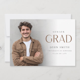 Modern Senior Grad Photo Master Graduation 案内状