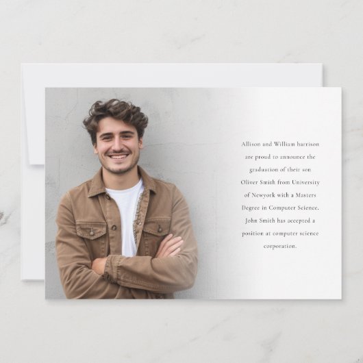 Modern Senior Grad Photo Master Graduation 案内状 (裏面)