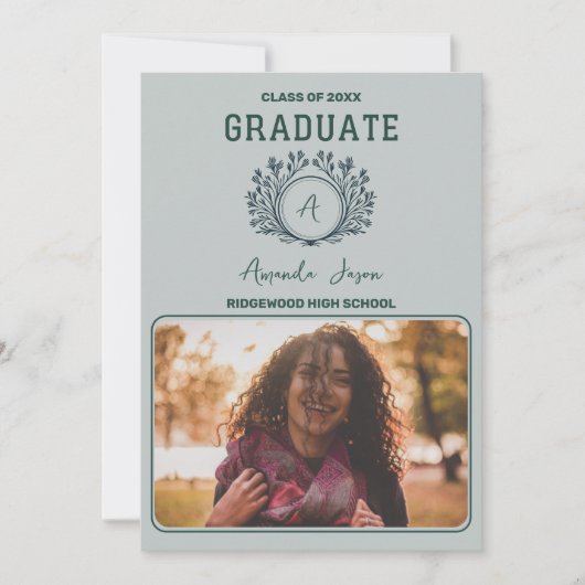 Modern Senior Graduation Photo Party 招待状 (正面)