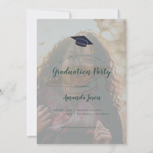 Modern Senior Graduation Photo Party 招待状 (裏面)