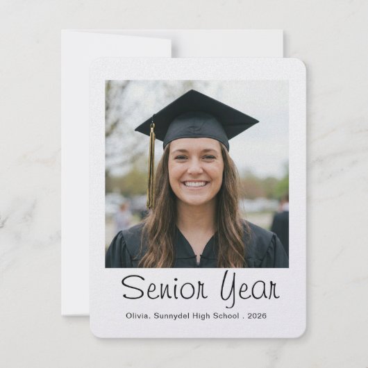 Modern Senior Year Script Class of 2026 Photo Card (正面)