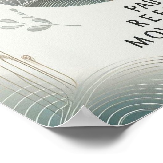 Modern Serenity Quote Calm Botanical Typography ポスター (角)