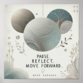 Modern Serenity Quote Calm Botanical Typography ポスター (正面)