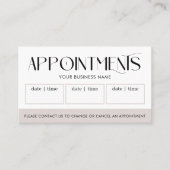 Modern Serif Font Logo Salon or Spa Taupe & White 予約カード (正面)