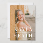 Modern Serif Graduation Announcement 招待状 (正面)