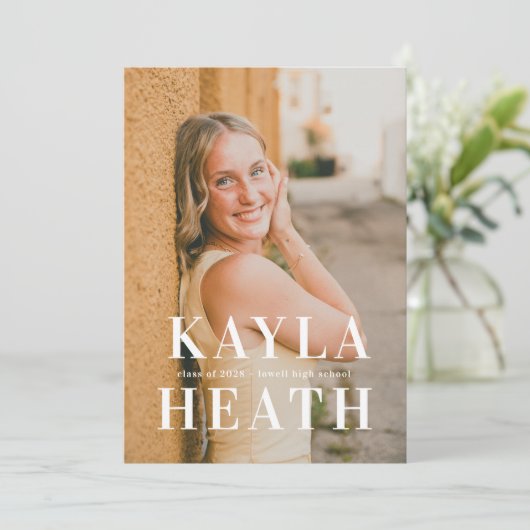 Modern Serif Graduation Announcement 招待状 (スタンド正面)