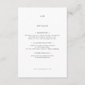 Modern Serif Monogram Editorial Wedding Deatils エンクロージャーカード (正面)