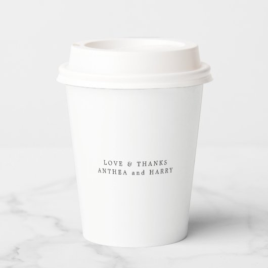 Modern Serif Monogram Wedding Party Paper Cup 紙コップ (裏面)