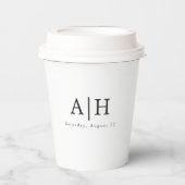 Modern Serif Monogram Wedding Party Paper Cup 紙コップ (正面)