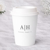 Modern Serif Monogram Wedding Party Paper Cup 紙コップ