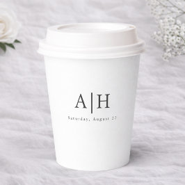 Modern Serif Monogram Wedding Party Paper Cup 紙コップ