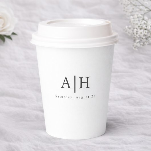 Modern Serif Monogram Wedding Party Paper Cup 紙コップ