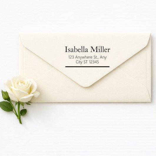 Modern Serif Name & Address Return Rubber Stamp ラバースタンプ