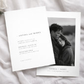 Modern Serif Typography Black and White Wedding 招待状