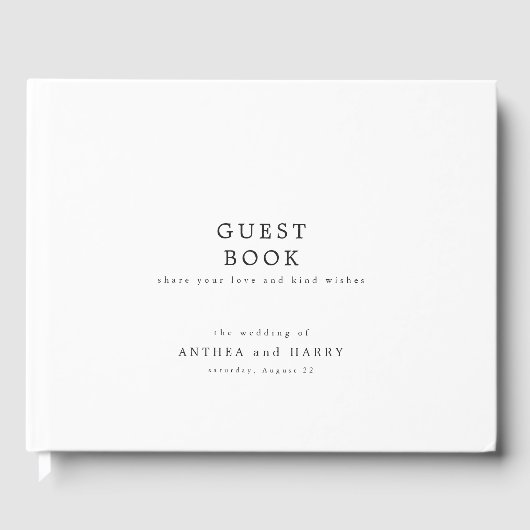 Modern Serif Typography Editorial Wedding ゲストブック (正面)