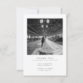Modern Serif Typography Wedding Photo サンキューカード (正面)