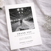 Modern Serif Typography Wedding Photo サンキューカード