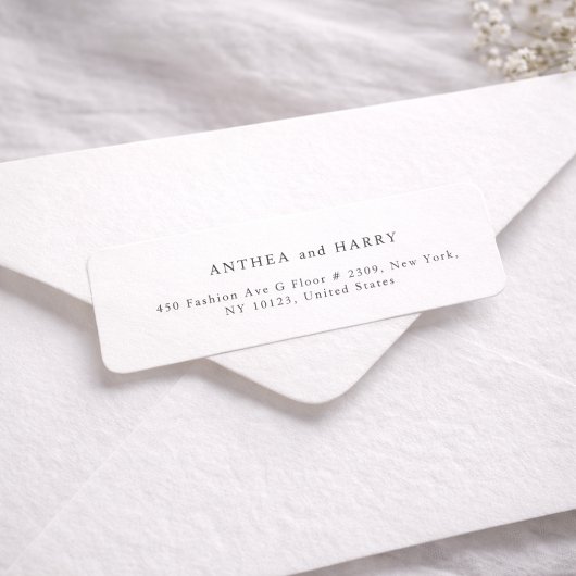 Modern Serif Typography Wedding Return Address ラベル