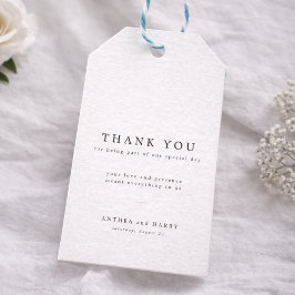 Modern Serif Typography Wedding Thank You Favor ギフトタグ