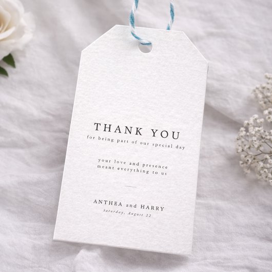 Modern Serif Typography Wedding Thank You Favor ギフトタグ
