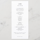 Modern Serif Wedding Dinner And Bar Menu Card メニュー (裏面)