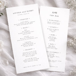 Modern Serif Wedding Dinner And Bar Menu Card メニュー