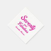 Modern Seventy and Fabulous Pink 70th Birthday  スタンダードカクテルナプキン (角)