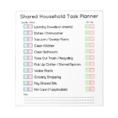 Modern Shared Household Tasks Planner ノートパッド (正面)
