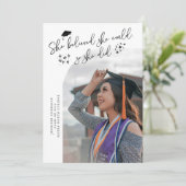 Modern She Believed White Graduate Curved Photo 案内状 (スタンド正面)