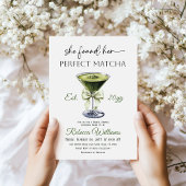 Modern She Found Her Perfect Matcha Bridal Shower 招待状