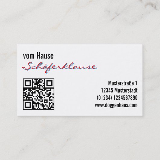 Modern Shepherd Dog 名刺 (裏面)